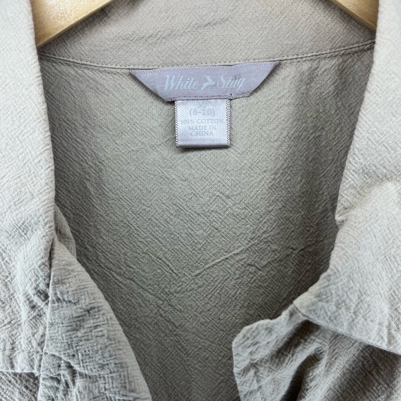 100% Cotton Tan Short Sleeve Button Up Shirt - Picture 3 of 4